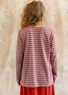 Essential striped sweater in organic cotton (dove blue/brick XS)