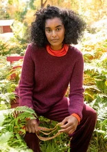 Fluffy, alpaca-blend sweater - aubergine0SL0neps