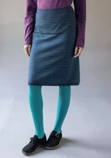 “Sylvi” fine-knit skirt in organic cotton/wool - Pacific blue/aqua green