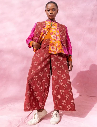 Pantalon "Jasmine" en coton biologique tissé - rouge curry
