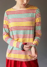 “Quiz” patterned lyocell/elastane top - elderflower