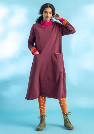 “Stella” organic cotton/elastane jersey dress - aubergine