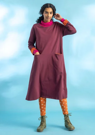 “Stella” organic cotton/elastane jersey dress - aubergine