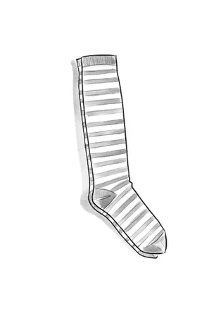 Striped knee-highs in organic cotton  - black/ecru