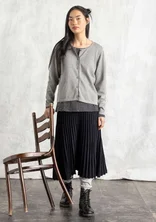 Cardigan in organic/recycled cotton - grey melange