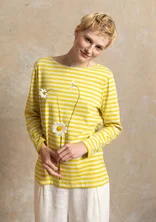 Essential striped top in organic cotton - dijon/feather