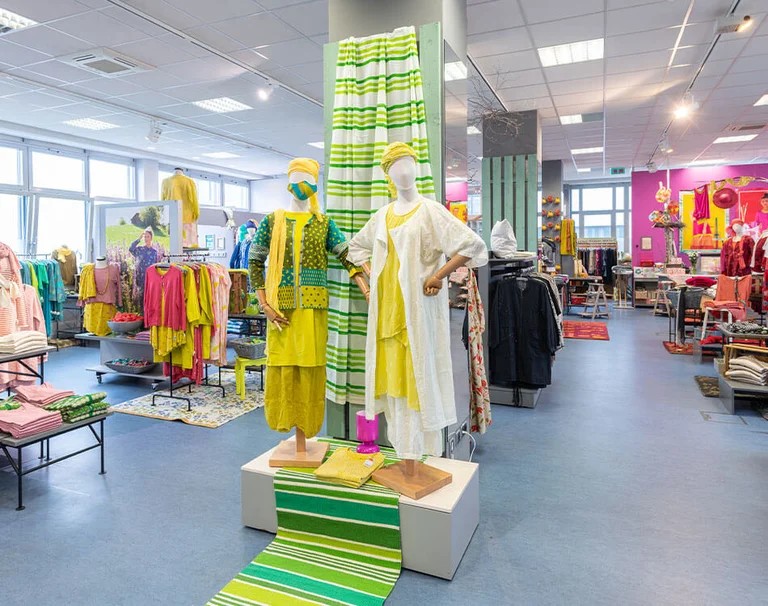 A picture from inside Gudrun Sjödén’s store on Fürther Straße in Zirndorf.  