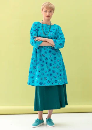 Kleid „Daisy“ aus Bio-Baumwollgewebe - lagunenblau