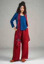Woven “Bodil” pants in linen - lingonberry