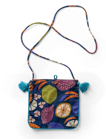 “Web” purse in cotton/linen - indigo