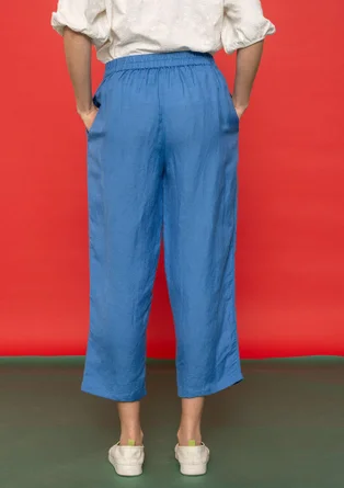 “Margit” woven linen/modal trousers - arctic blue