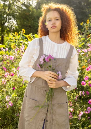 Blus "Garden" i ekologisk bomull - vanilj