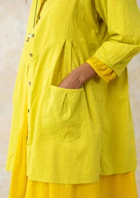 Woven organic cotton smock blouse - lime green