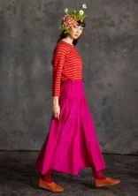 Woven cotton/silk skirt - cerise