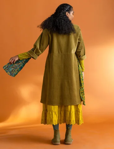 Robe en velours côtelé de coton/élasthanne - olive foncé