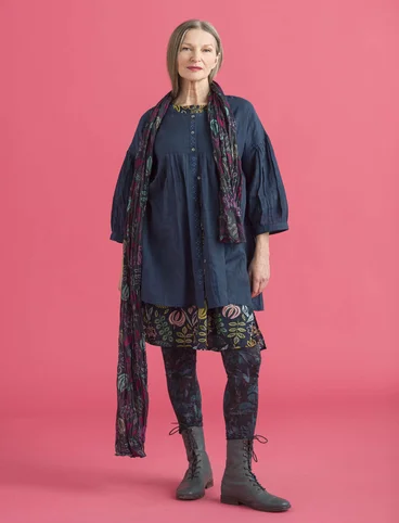 Bluse aus Khadi-Baumwolle - indigo