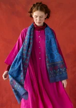 “Kamelia” woven organic cotton/silk shawl - indigo blue