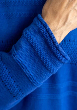 “Edna” recycled cotton favourite sweater - brilliant blue