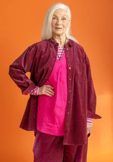 Corduroy shirt in organic cotton - burgundy