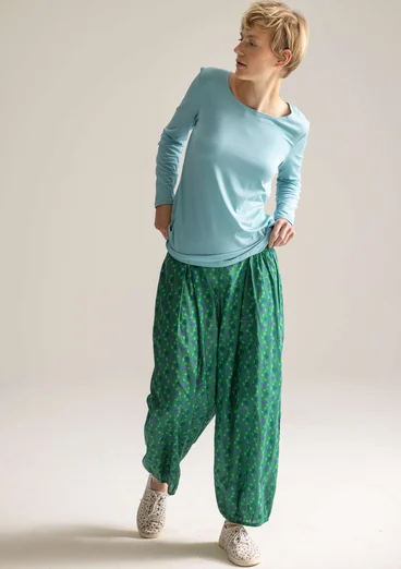 “Amina” woven organic cotton trousers - basil