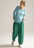 “Amina” woven organic cotton trousers (basil S)