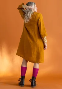 “Asta” woven linen dress - mustard