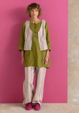 “Esme” woven organic cotton/linen waistcoat - multicoloured/striped