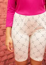 “Crossing” jersey bloomers in organic cotton/spandex - almond milk