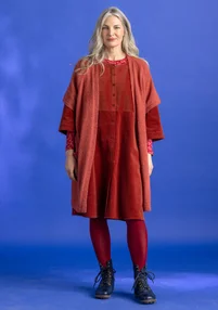 Robe en velours côtelé de coton/élasthanne - rouille