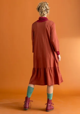 “Tyra” jersey dress in organic cotton/modal - rust