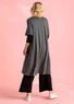 Robe ”Millie” en jersey de coton biologique/modal (gris cendré/motif S)