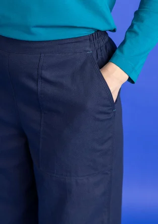 Pantalon tissé en twill de coton biologique - indigo foncé