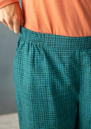 “Pavement” woven organic cotton trousers - rainforest green