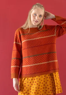 “Haida” sweater in felted recycled wool - henna