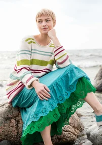 �“Edna” Bästis sweater in recycled cotton - multicoloured/striped