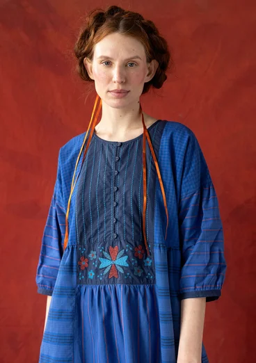 “Sofia” woven organic cotton dress - blue butterfly