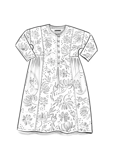 Robe tissée « Hedda » en coton biologique - pétrole foncé/motif