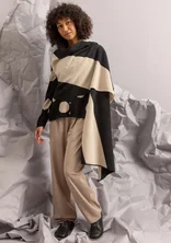 “Ray” knit vest in a lambswool blend - black/light sand