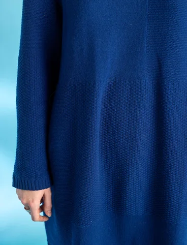 Wool/organic cotton knit tunic - indigo blue