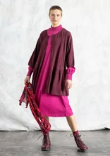 “Rut” woven viscose/linen smock blouse - aubergine