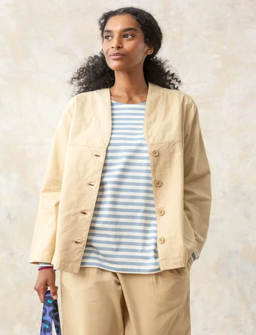 Woven jacket in organic cotton - oatmeal
