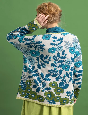 “Wildwood” organic/recycled cotton sweater - turquoise