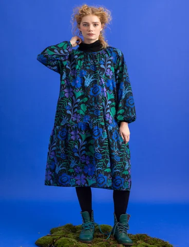 Vevd kjole «Meadow» i økologisk / resirkulert bomull - svart