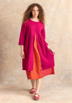 “Vendela” woven dress in organic cotton - cyklamen
