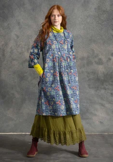 Robe "Vinita" en coton biologique tissé - indigo