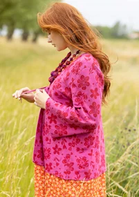 “Flora-Li” cardigan in organic/recycled cotton - pink orchid