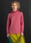 Lyocell/elastane jersey polo-neck top (coral XS)