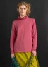 Lyocell/elastane jersey polo-neck top (coral XS)