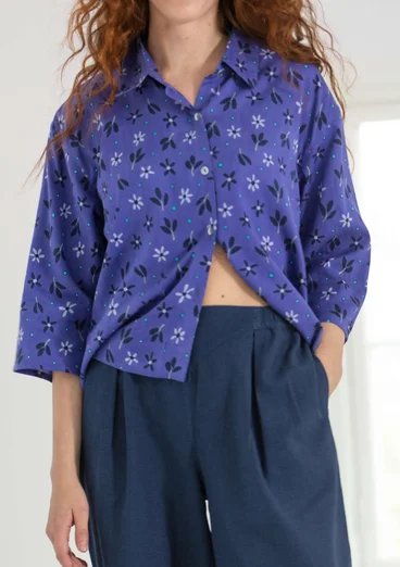 Chemise ”Ida” en tissu de laine mélangée - bleu ciel/motif