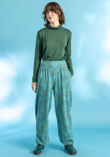 “Stella” organic cotton/elastane jersey trousers - aquamarine